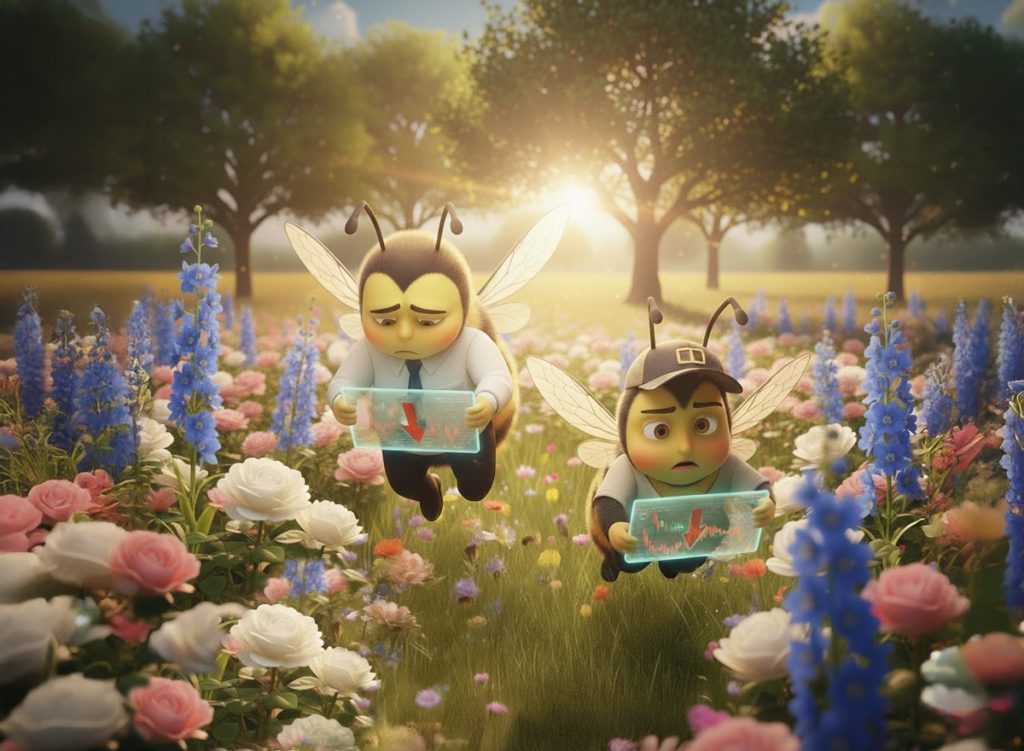 bees checking crypto wallet 