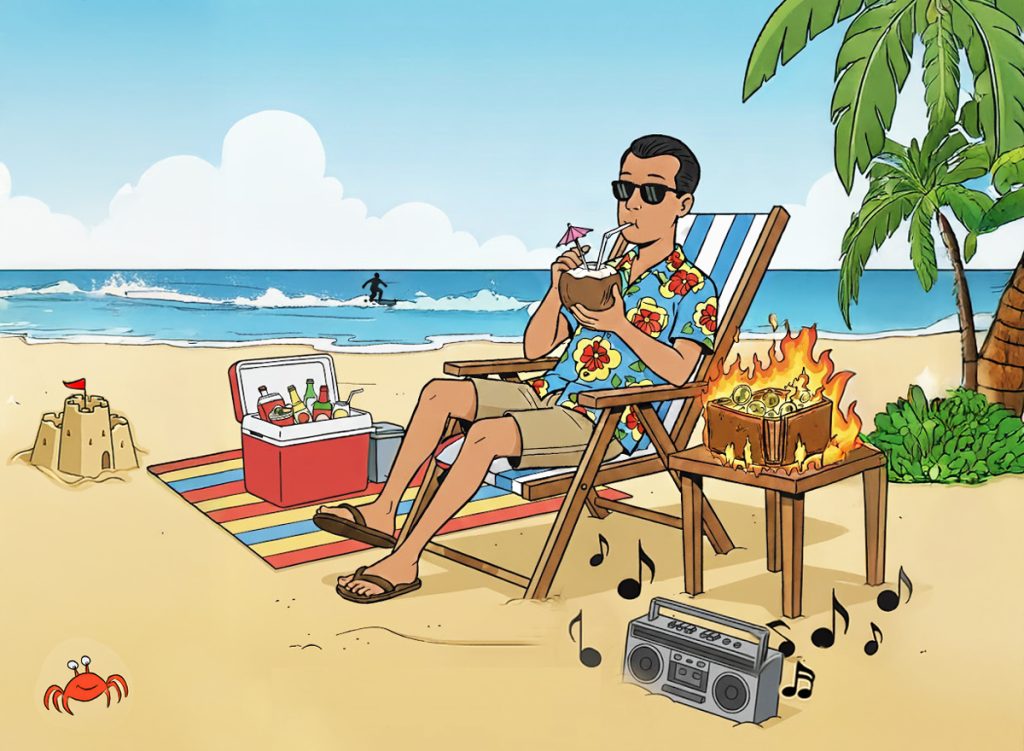 man on the beach hot crypto wallet