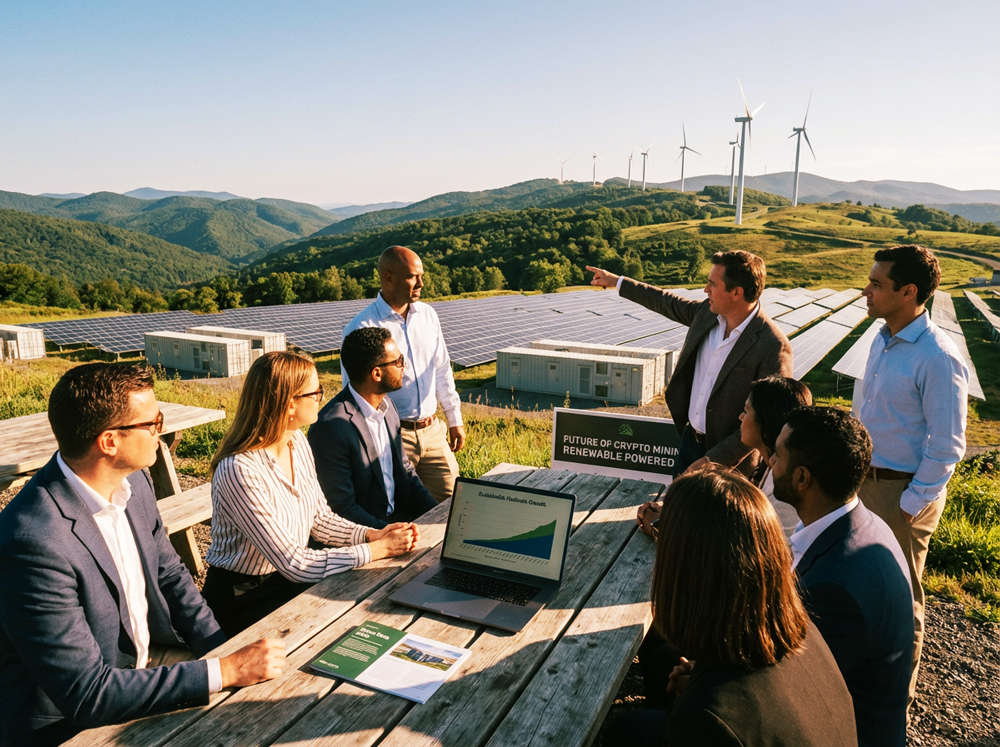 group of professional at a solar farm