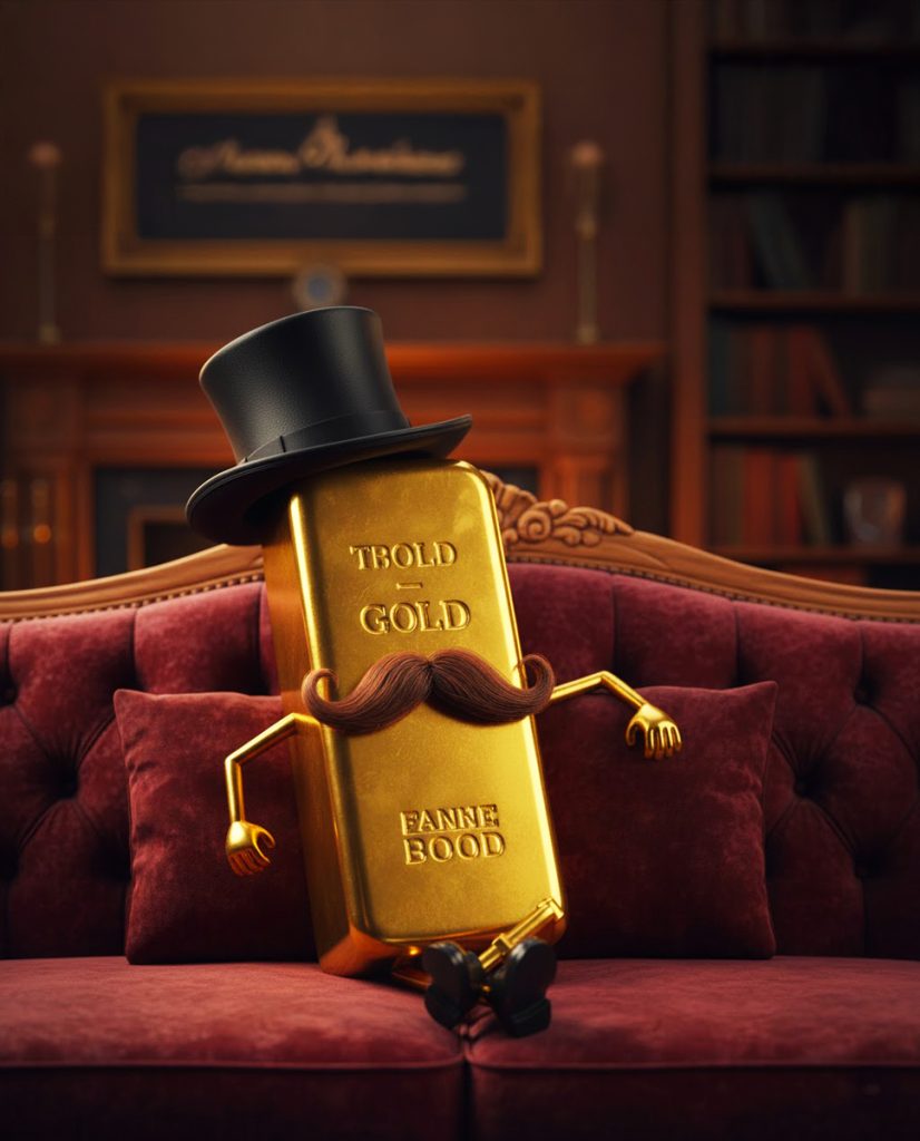 gold bar relaxing on couch