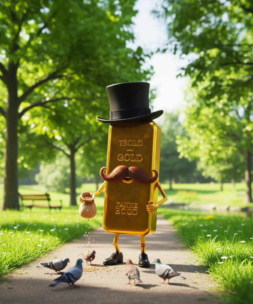 gold bar feeding birds in park