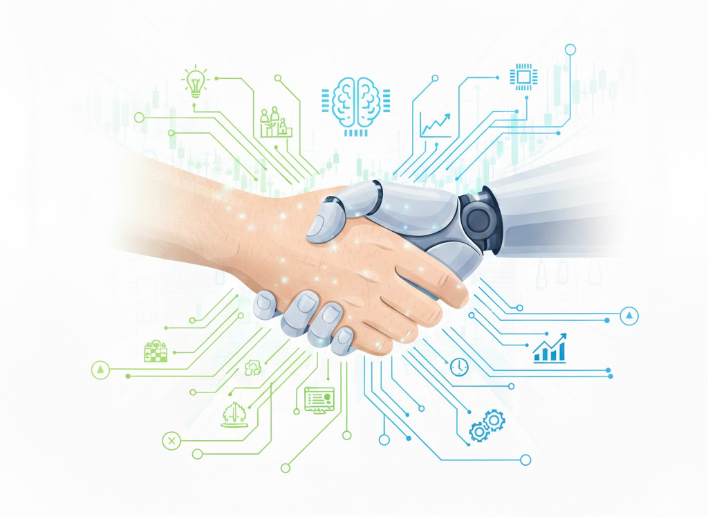 human and robot handshake 