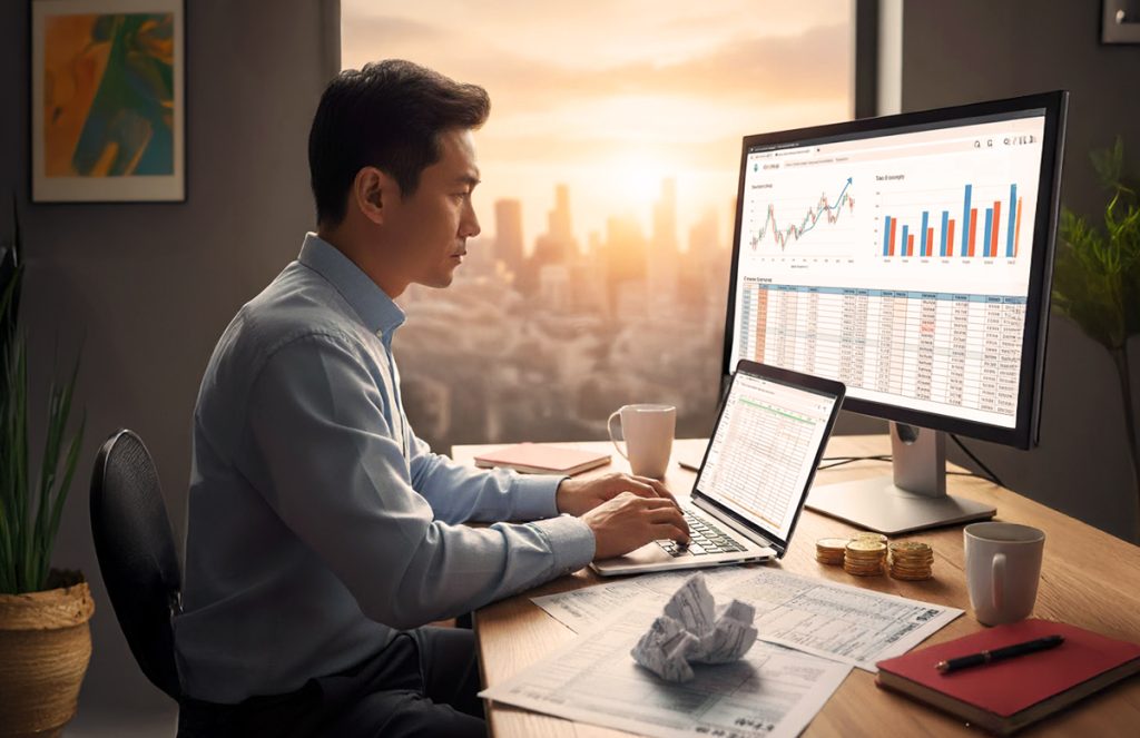 man in office working on computer