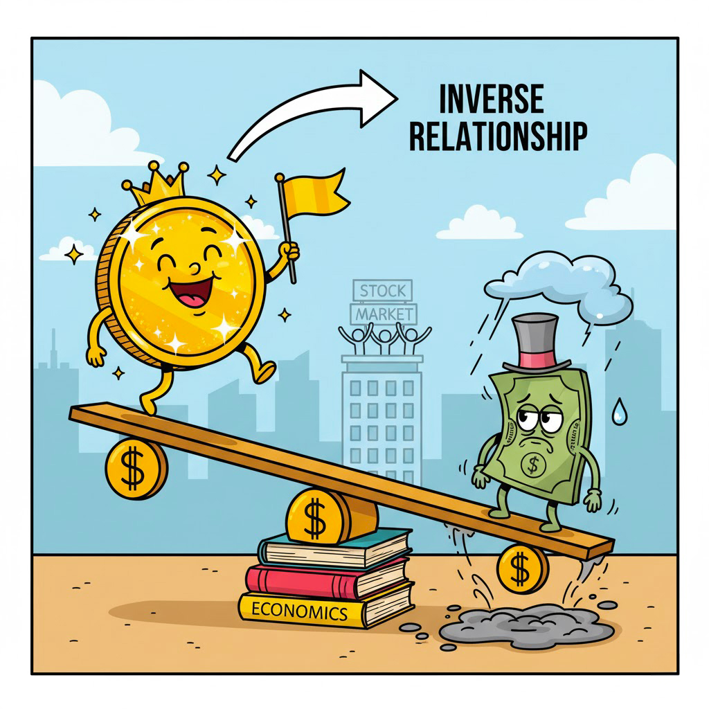 gold and dollar cartoon