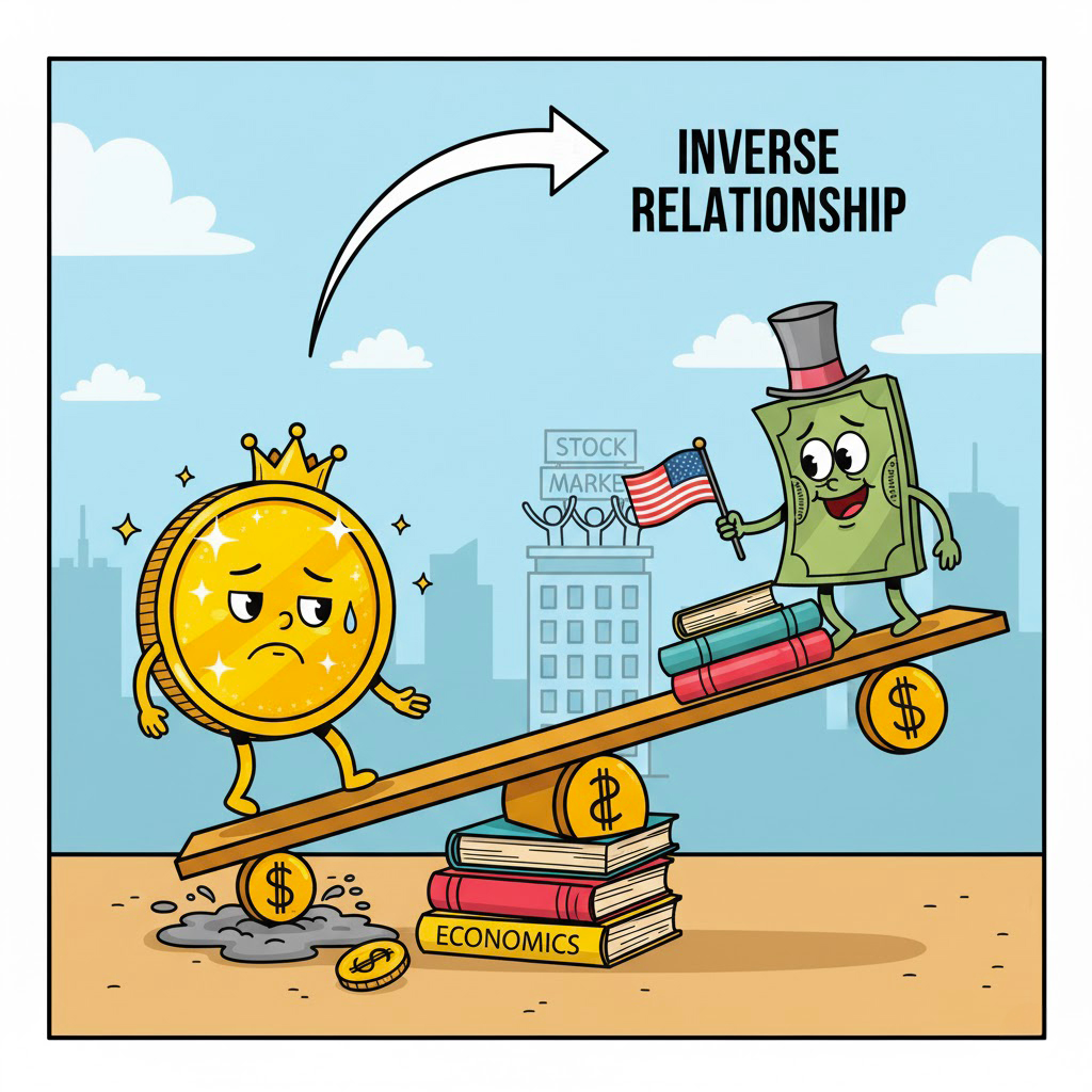 gold and dollar cartoon