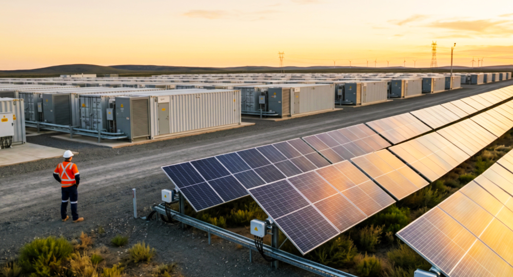 data center batteries with solar panels
